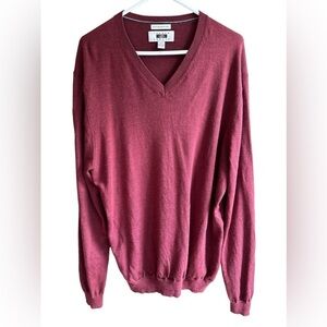 Extra Fine Merino Wool V-Neck Sweater Joseph Abboud XXL